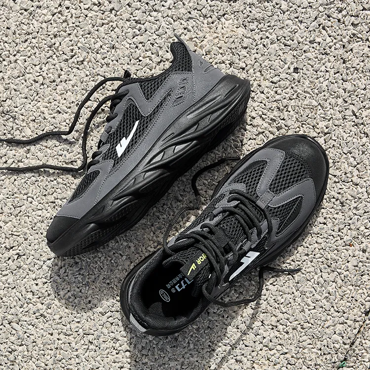 WARRIOR Running Shoes Men Low Top Black Gray-7