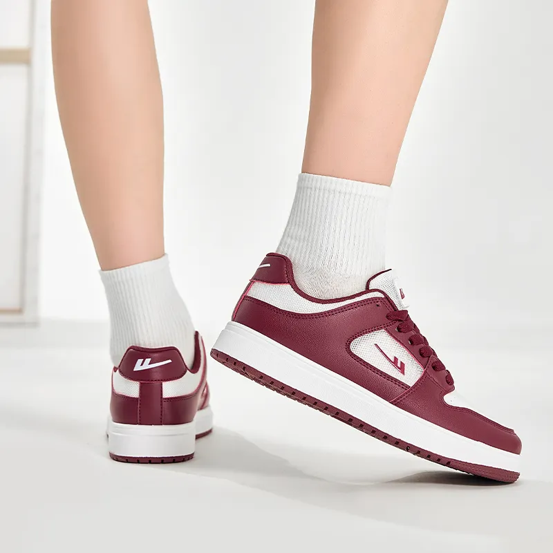 Warrior Air Force 1 Durable Breathable Low Top Skateboard Shoes Unisex White Red-6