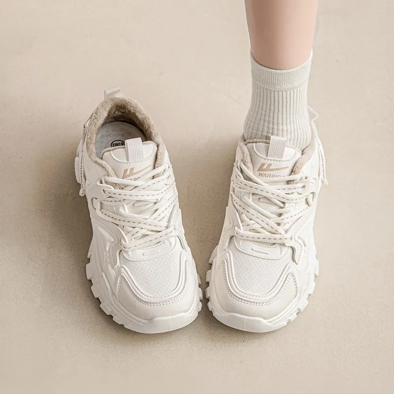Warrior Anti Slip Wear Resistant Low Top Chunky Sneakers Women's Caramel Chestnut-4