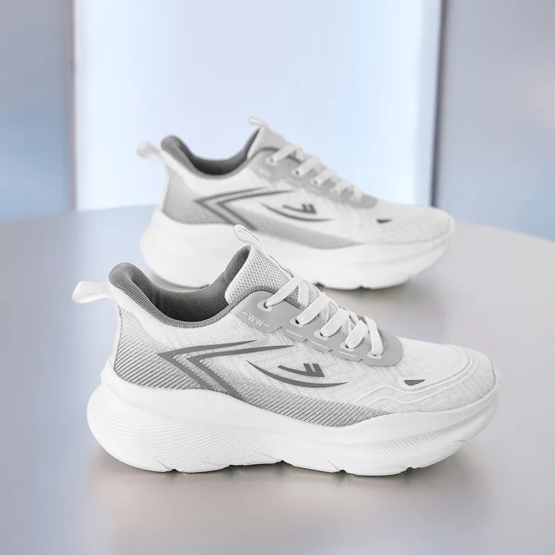 WARRIOR Running Shoes Men Low Top White Gray-6