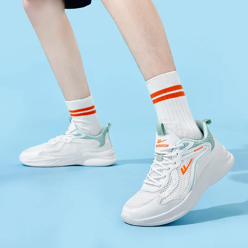 Warrior Abrasion Resistant Low Top Casual Shoes Men's White Teal-6