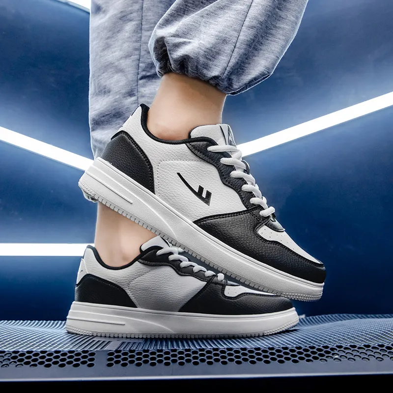 Warrior Air Force 1 Wear Resistant Slip Resistant Low Top Skateboard Shoes Men's Black White-6