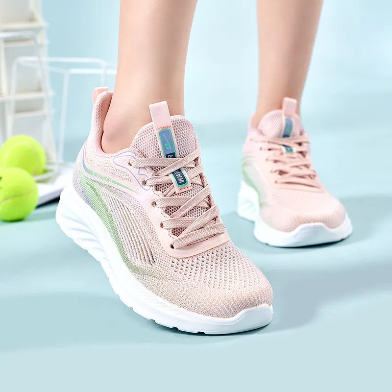 Warrior Breathable Lightweight Low Top Casual Running Shoes Women's Pink-9