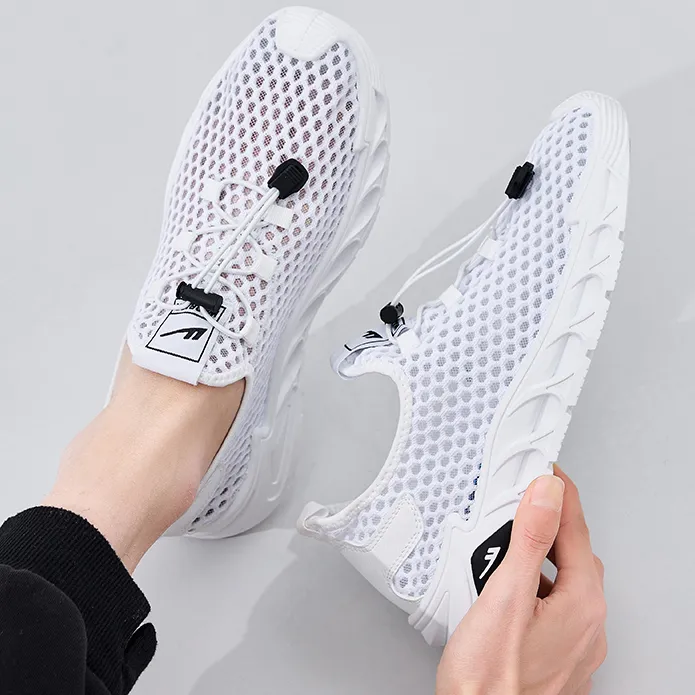 WARRIOR Running Shoes Men Low Top White-5
