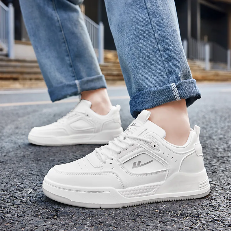 Warrior White Sneakers Air Force 1 Wear Resistant Breathable Slip Resistant Low Top Skateboard Shoes Men's White-6