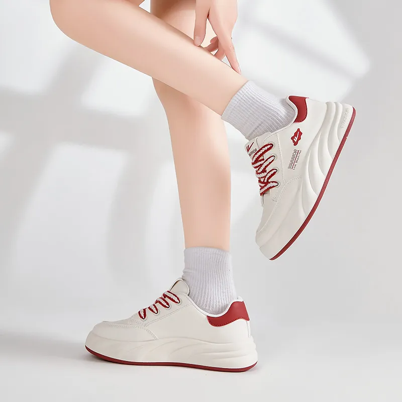 Warrior Anti-Slip And Wear-Resistant Breathable Low-Top Skateboard Shoes Women's Rogue Red-7