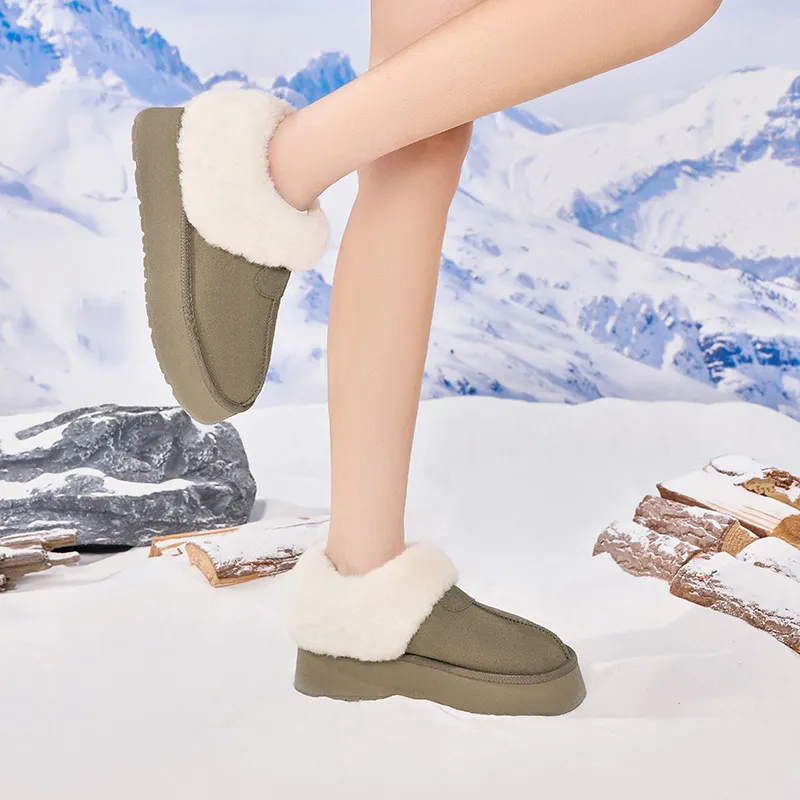 Warrior Durable Warm Ankle Length Snow Boots Women's Khaki-7