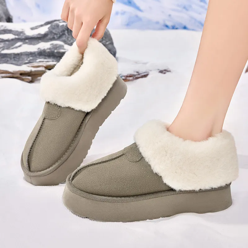 Warrior Durable Warm Ankle Length Snow Boots Women's Khaki-5