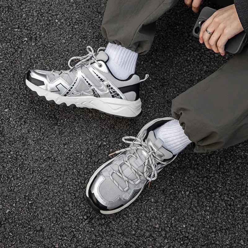 Warrior Wear resistant And Lightweight Low Top Hiking Shoes Unisex Silver Gray-5
