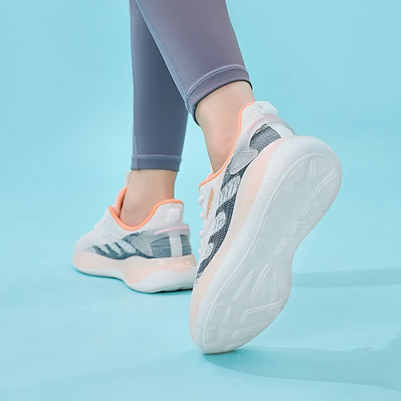 Warrior Cushioning, Slip Resistant, And Abrasion Resistant Low Top Casual Running Shoes Women's White Orange-5