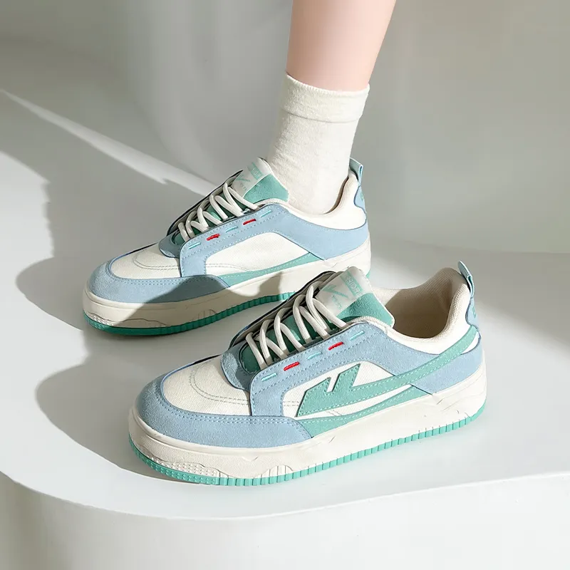 Warrior Comfortable And Versatile Anti Slip And Wear Resistant Lightweight Low Top Canvas Shoes Women's Beige Blue-6