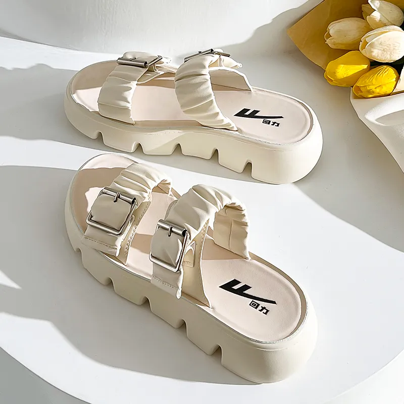 Warrior Slip Resistant Slide Slippers Women's Beige-6