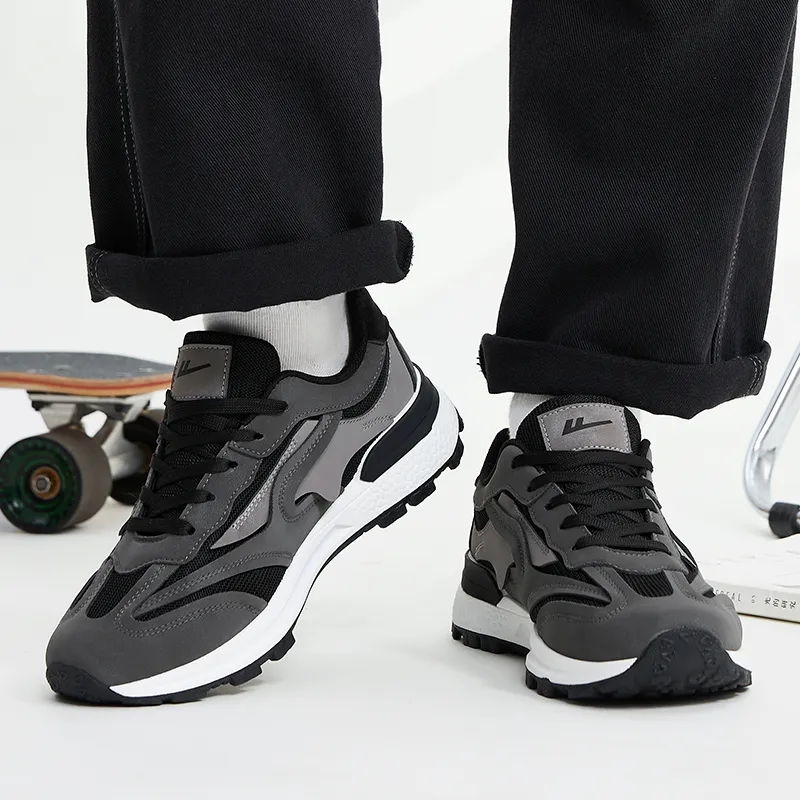 Warrior Mars 3.0 Lightweight Wear-Resistant And Slip-Resistant Low-Top Casual Shoes Men's Black Gray Color-6