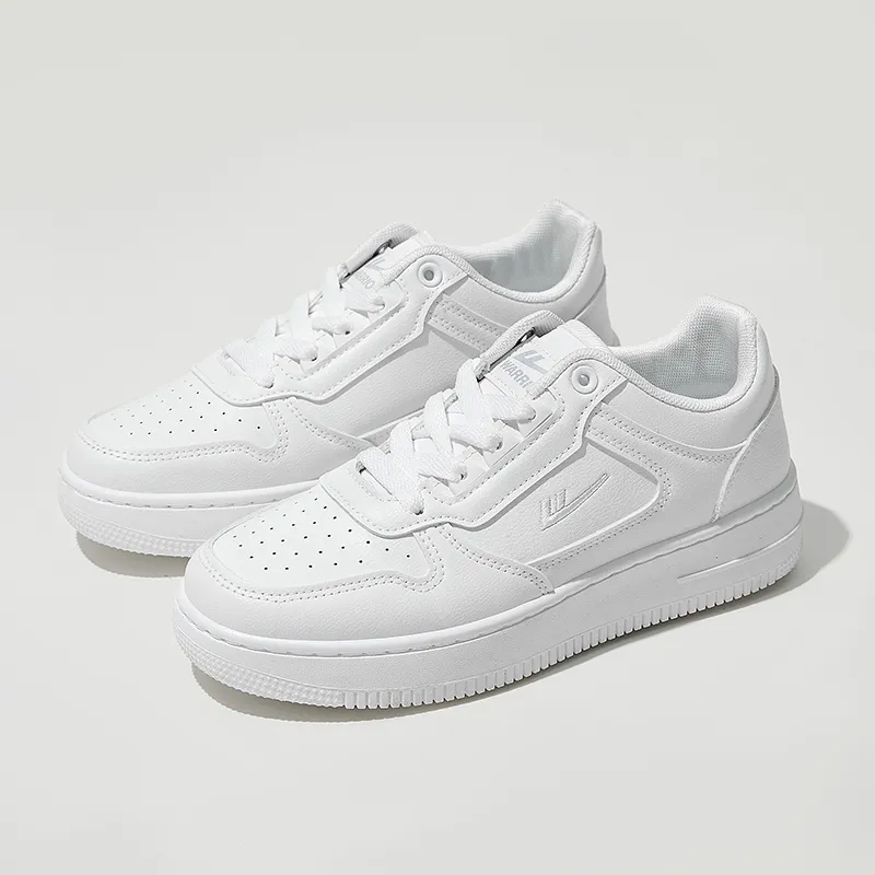 Warrior Air Force 1 White Sneakers Slip Resistant Balanced Lightweight Breathable Low Top Skateboard Shoes Unisex White-8