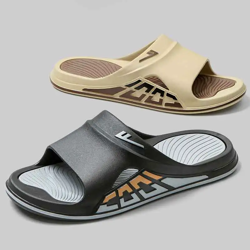 Warrior Slip Resistant Slide Slippers Men's Black Gray-1