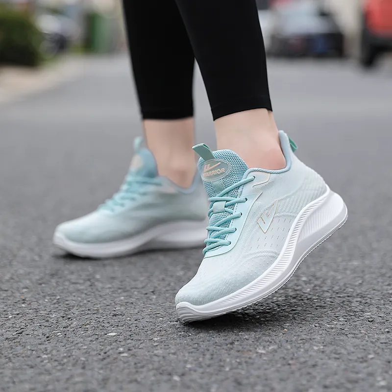 WARRIOR Running Shoes Women's Low Top Green Blue-6