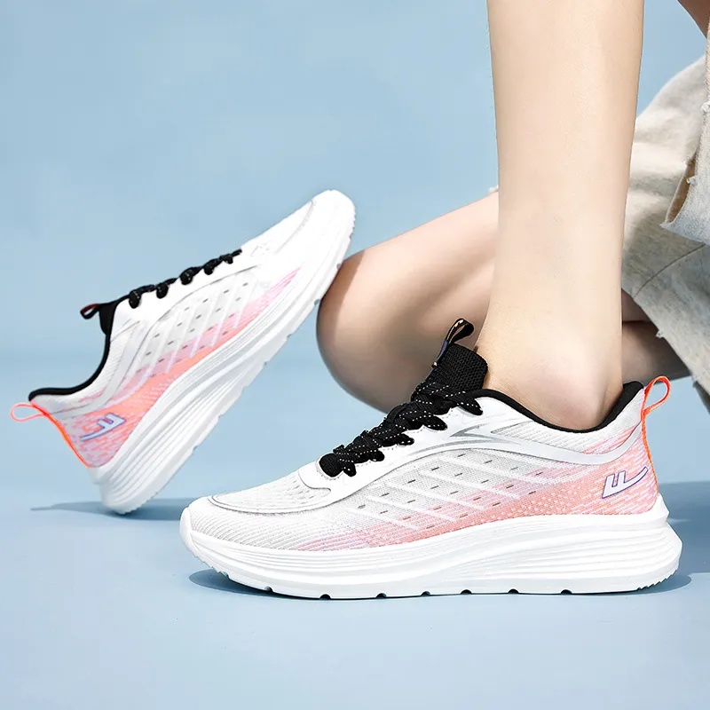 Warrior Wear resistant Lightweight Breathable And Non slip. Low Top Casual Running Shoes Men's White Orange-6