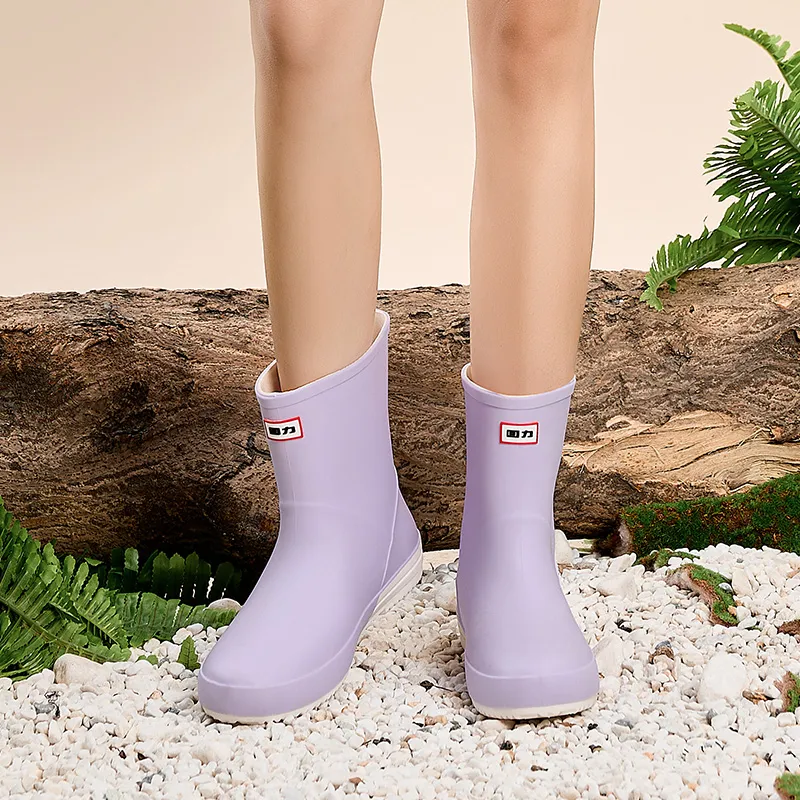 Warrior Wear resistant And Waterproof Rain Boots Women's Taro Purple-7