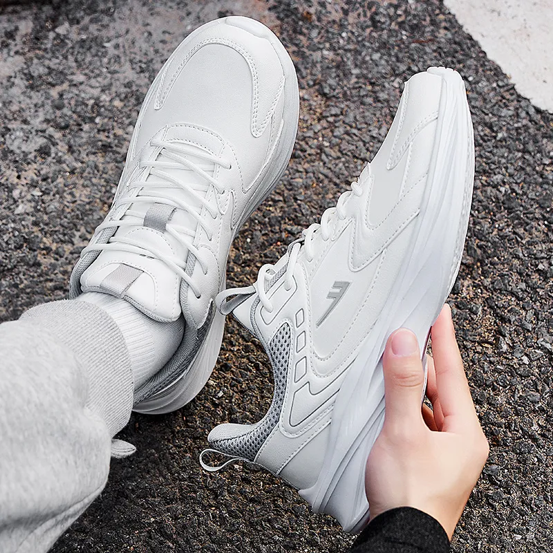 Warrior Wear resistant Lightweight Breathable And Non slip. Low Top Casual Running Shoes Unisex White Gray-7