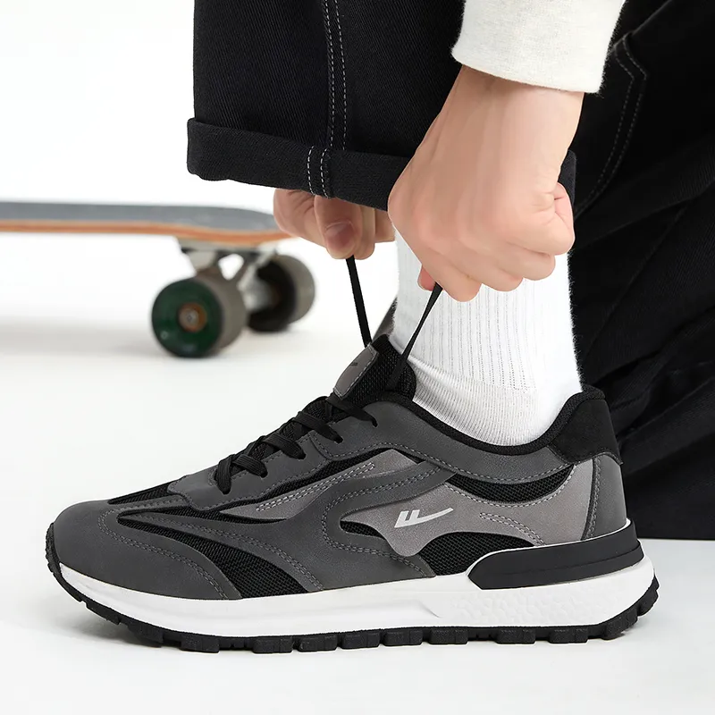 Warrior Mars 3.0 Lightweight Wear-Resistant And Slip-Resistant Low-Top Casual Shoes Men's Black Gray Color-7