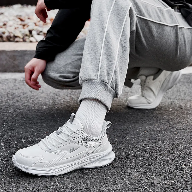 Warrior Wear resistant Lightweight Breathable And Non slip. Low Top Casual Running Shoes Unisex White Gray-5