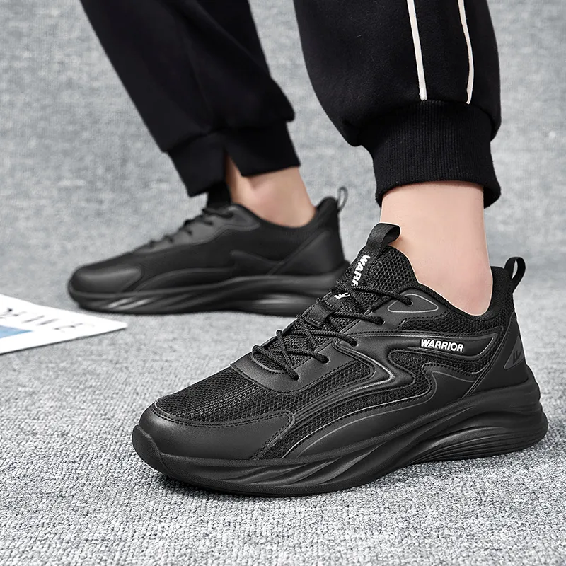Warrior Wear-resistant Lightweight Breathable And Non-slip. Low-Top Running Shoes Men's Black-13