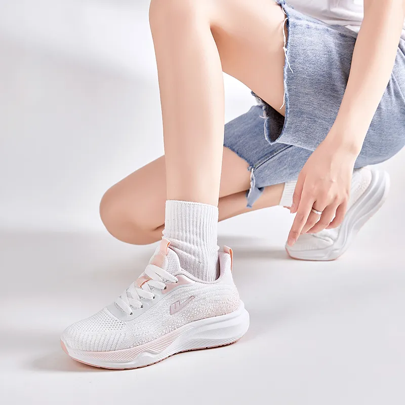 Warrior Low Top Casual Running Shoes Women's White Pink Red-7