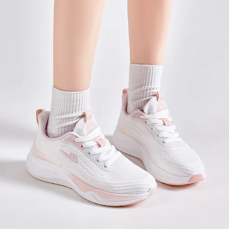 Warrior Low Top Casual Running Shoes Women's White Pink Red-5