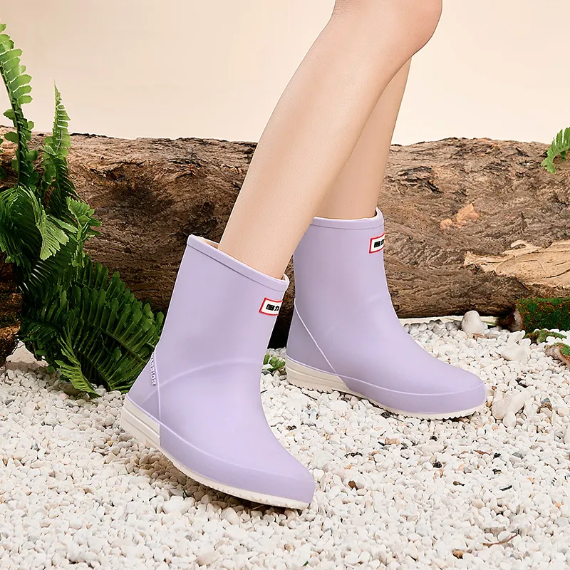 Warrior Wear resistant And Waterproof Rain Boots Women's Taro Purple-5