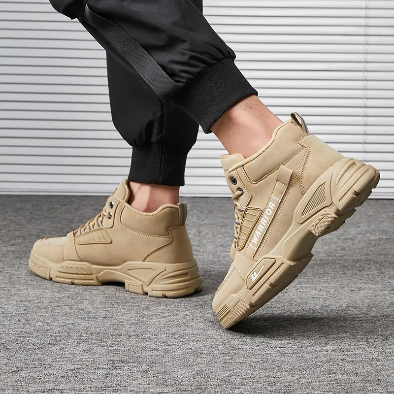 Warrior Slip Resistant, Abrasion Resistant, Waterproof, Thermal High Top Martin Boot Men's Khaki-6