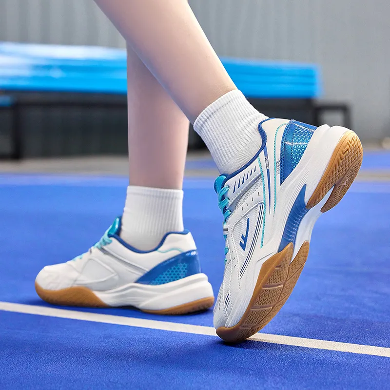 Warrior Cushioning Slip Resistant Support Low Top Training Shoes Unisex White Blue-5