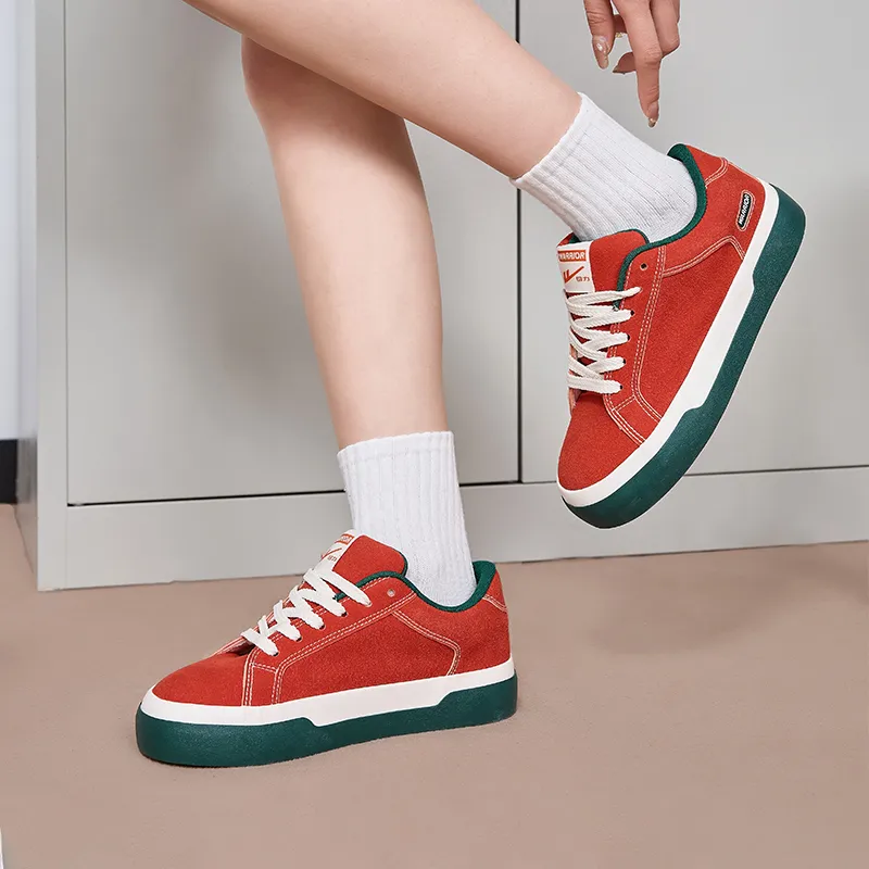 Warrior Anti Slip Wear Resistant Low Top Canvas Shoes Women's Orange-7