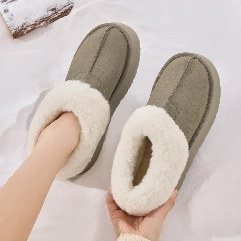 Warrior Durable Warm Ankle Length Snow Boots Women's Khaki-6
