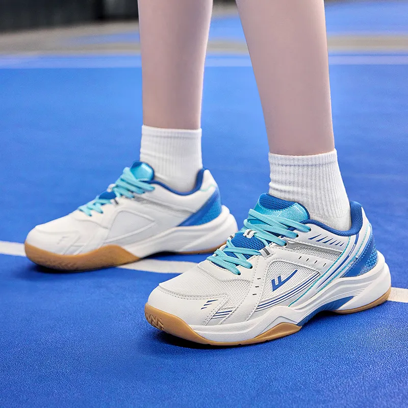 Warrior Cushioning Slip Resistant Support Low Top Training Shoes Unisex White Blue-6