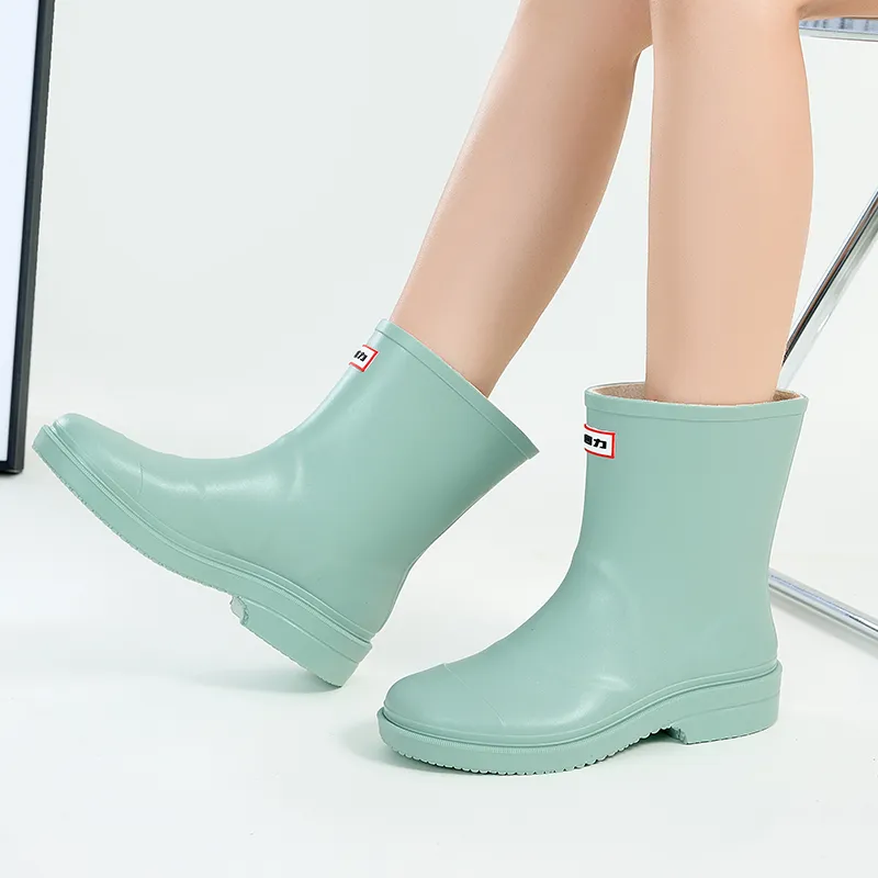 Warrior Wear Resistant Rain Boots Women's Macaron Green-5