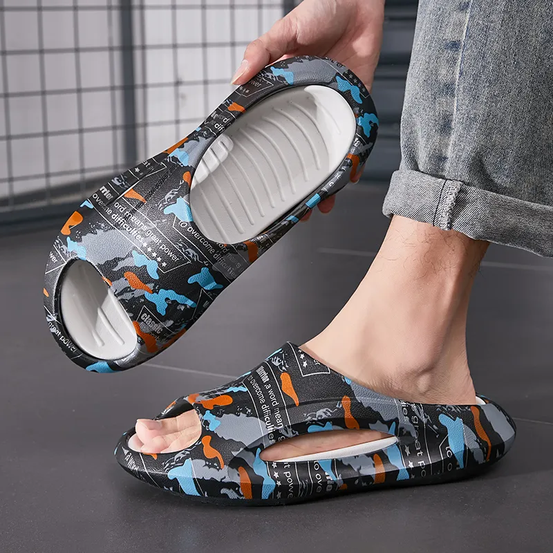 WARRIOR Slide Slippers Men Black/White/Orange-6