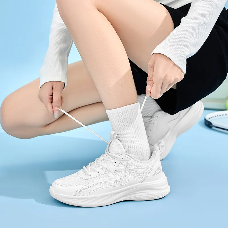 Warrior Cushioning, Slip Resistant, And Breathable Low Top Running Shoes Unisex White Gray-7