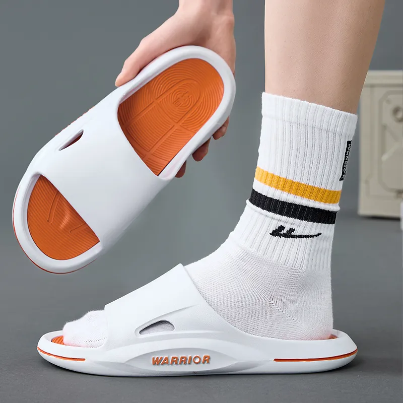WARRIOR Slide Slippers Men White Orange-5