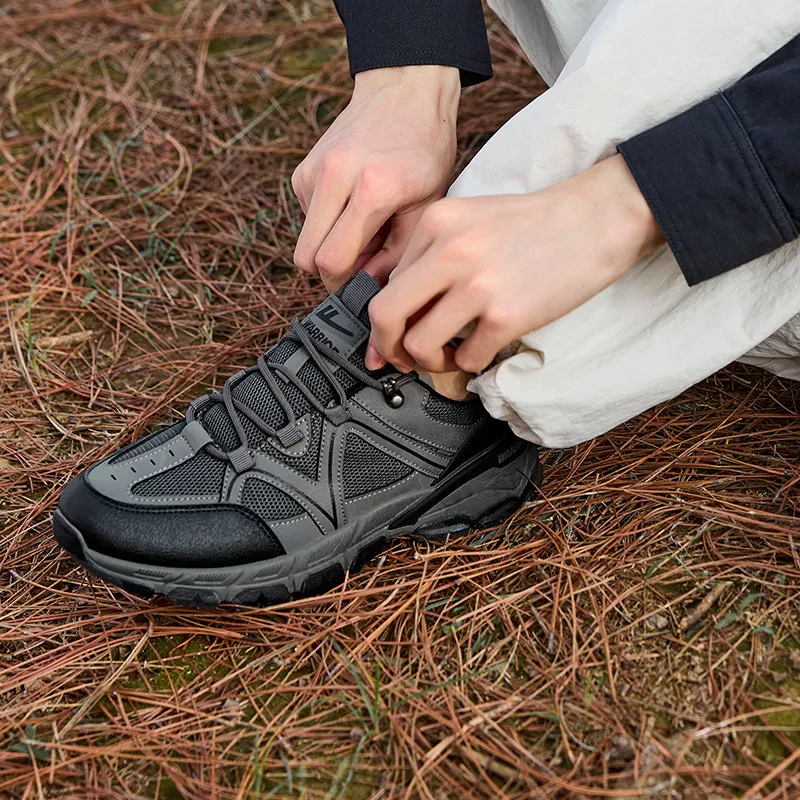 Warrior Slip Resistant, Abrasion Resistant, Lightweight Low Top Hiking Shoes Men's Gray-6
