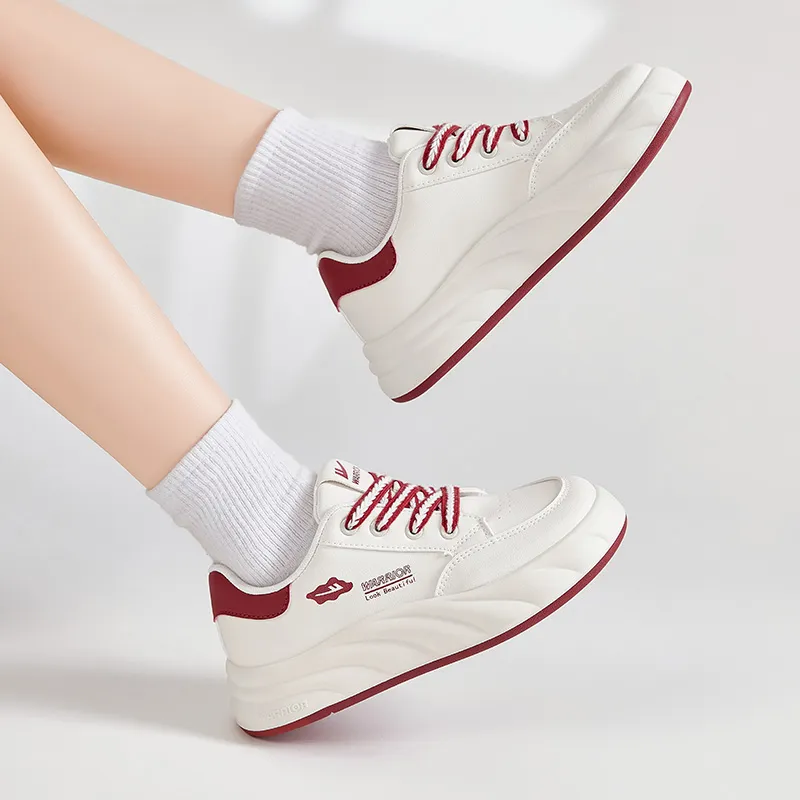 Warrior Anti-Slip And Wear-Resistant Breathable Low-Top Skateboard Shoes Women's Rogue Red-5