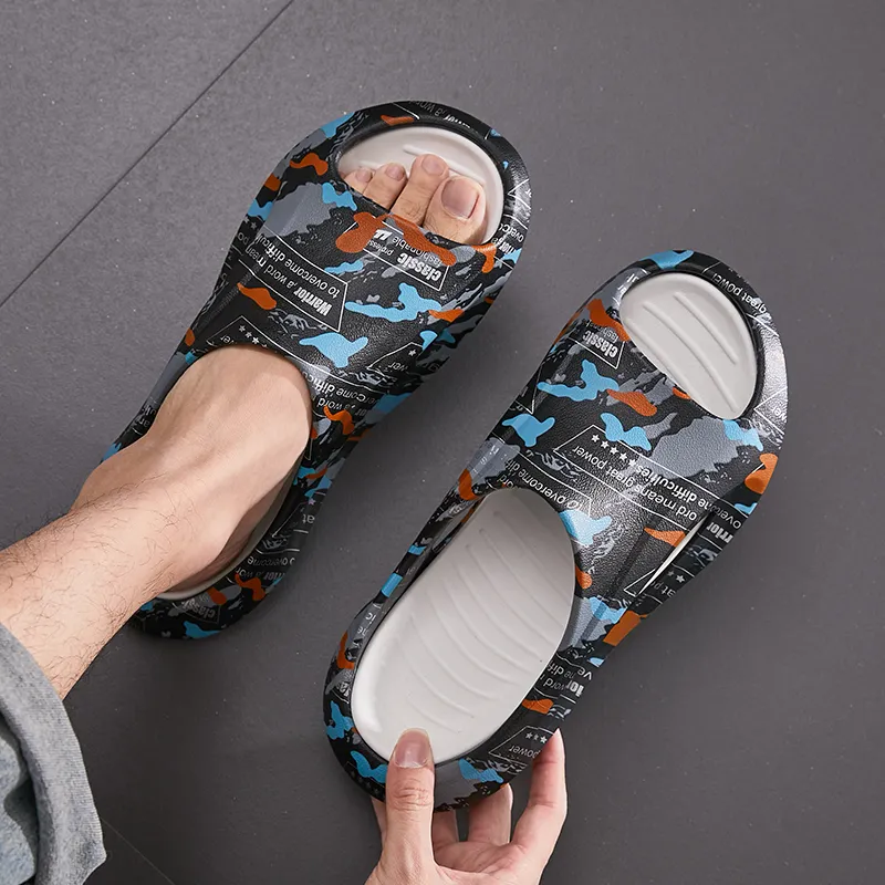 WARRIOR Slide Slippers Men Black/White/Orange-7