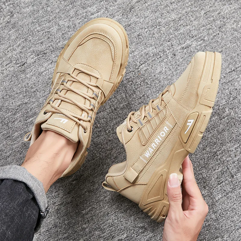 Warrior Cushioning Anti Slip And Wear Resistant Support Lightweight Low Top Outdoor Shoes Men's Khaki-7