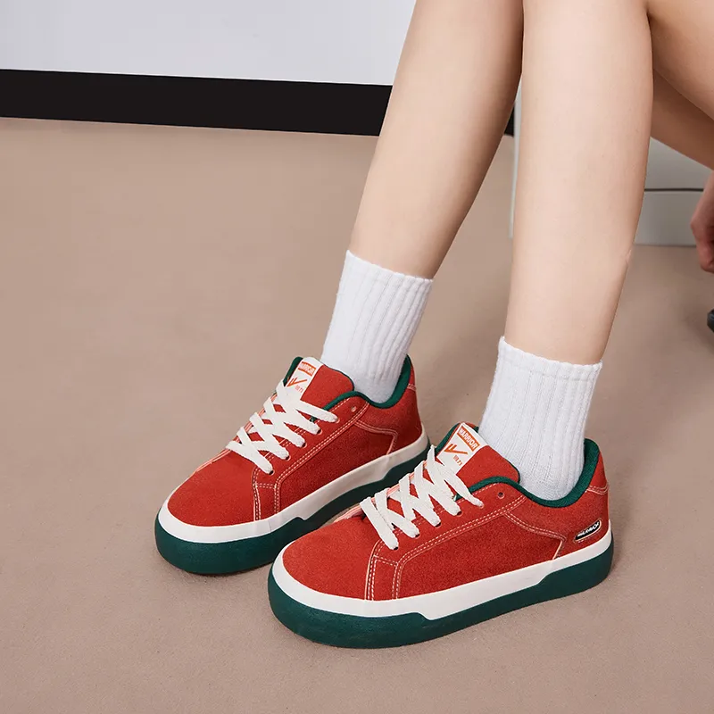 Warrior Anti Slip Wear Resistant Low Top Canvas Shoes Women's Orange-6