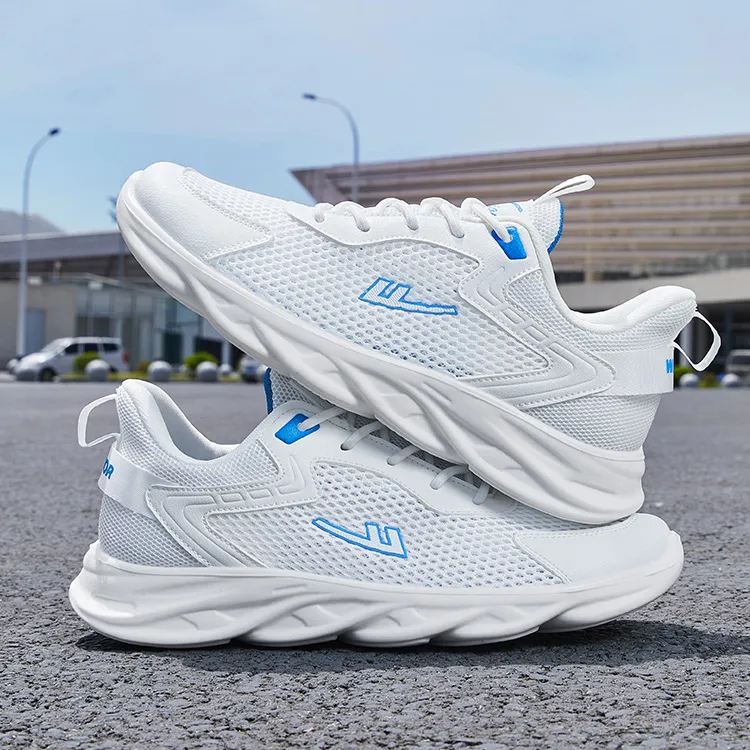 Warrior Slip Resistant, Abrasion Resistant, Breathable Low Top Casual Training Running Shoes Men's White Blue-7