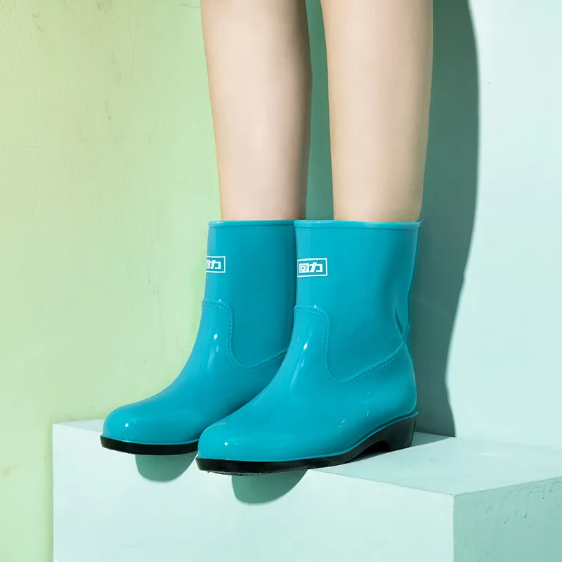 Warrior Wear resistant And Waterproof Rain Boots Women's Blue-4