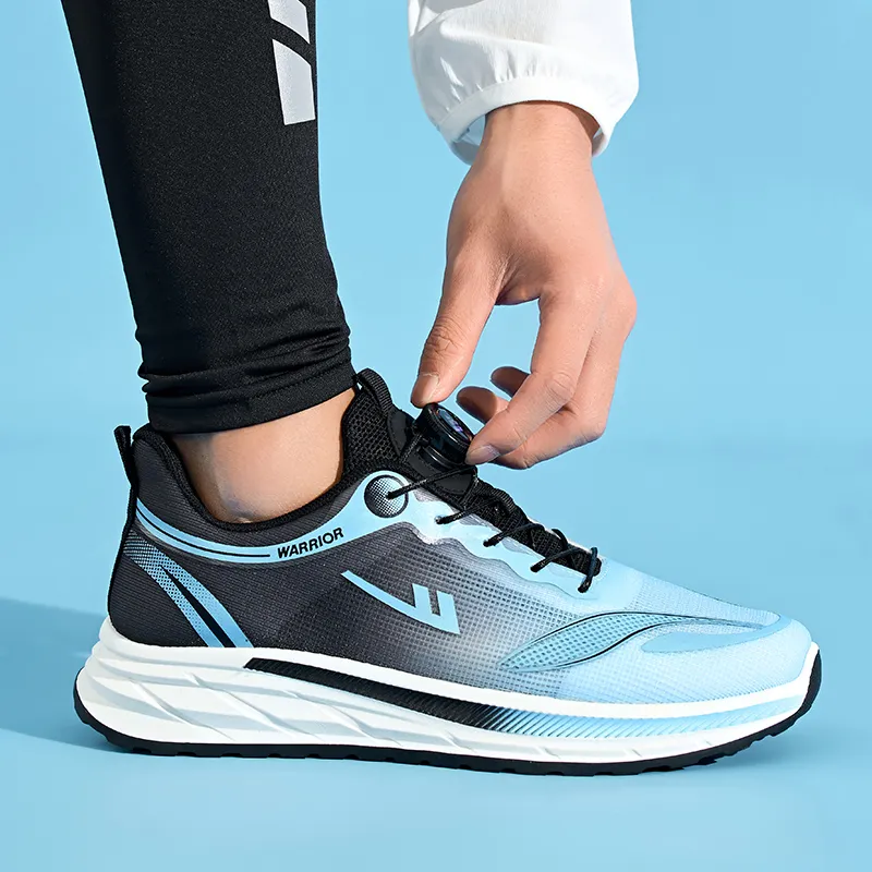 WARRIOR Running Shoes Men Low Top Black Blue-7