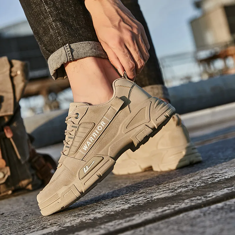 Warrior Cushioning Anti Slip And Wear Resistant Support Lightweight Low Top Outdoor Shoes Men's Khaki-6