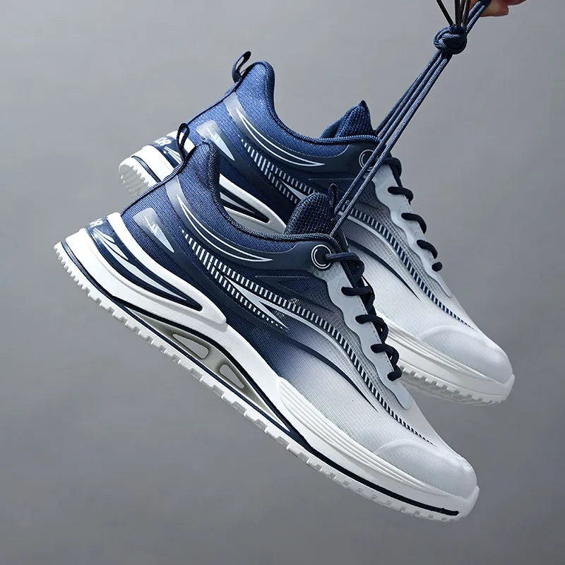 Warrior Wear resistant, Lightweight, Breathable, And Non slip. Low Top Running Shoes Men's Beige Dark Blue-7