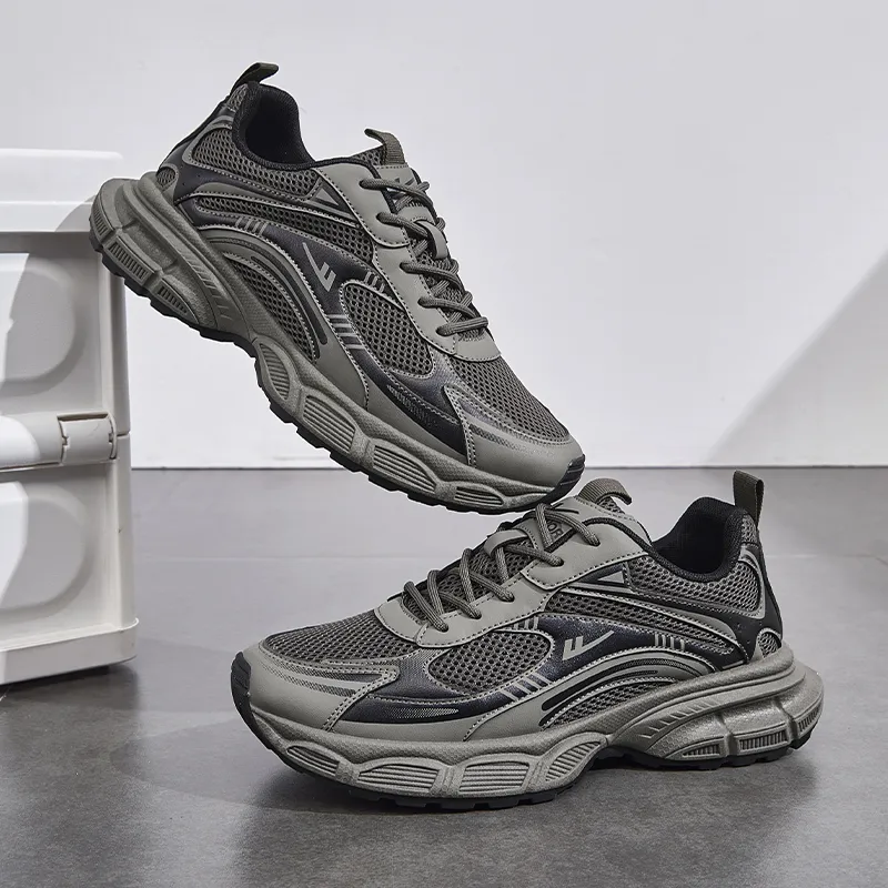 Warrior Breathable Low Top Chunky Sneakers Men's Brown-7