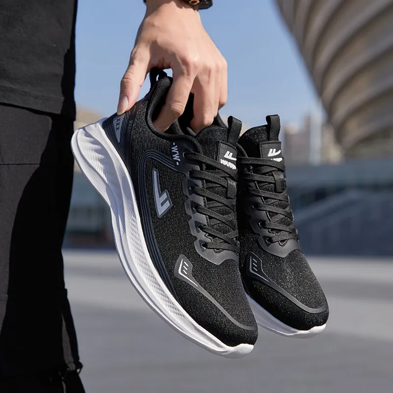 Warrior Wear resistant Lightweight Breathable And Non slip. Low Top Casual Running Shoes Unisex Black Silver-7